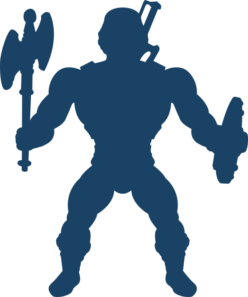 silhouette bleue figurine Musclor