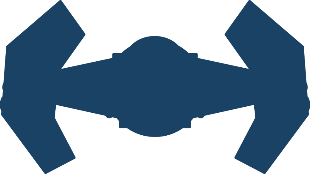 silhouette bleue vaisseau Tie Fighter