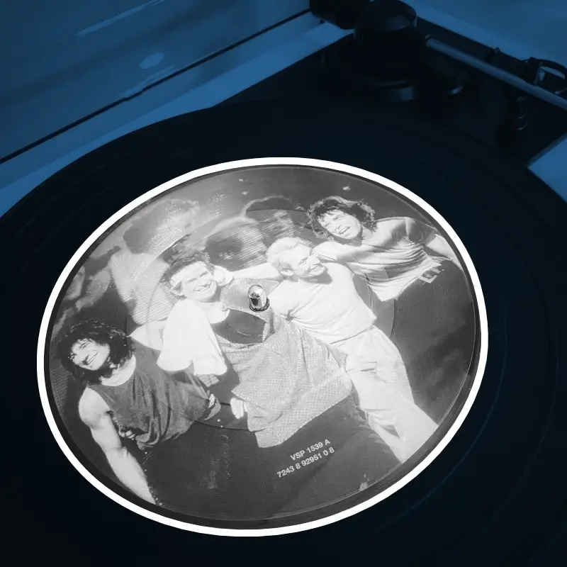 45 tours imprimé des Rolling Stones sur la platine
