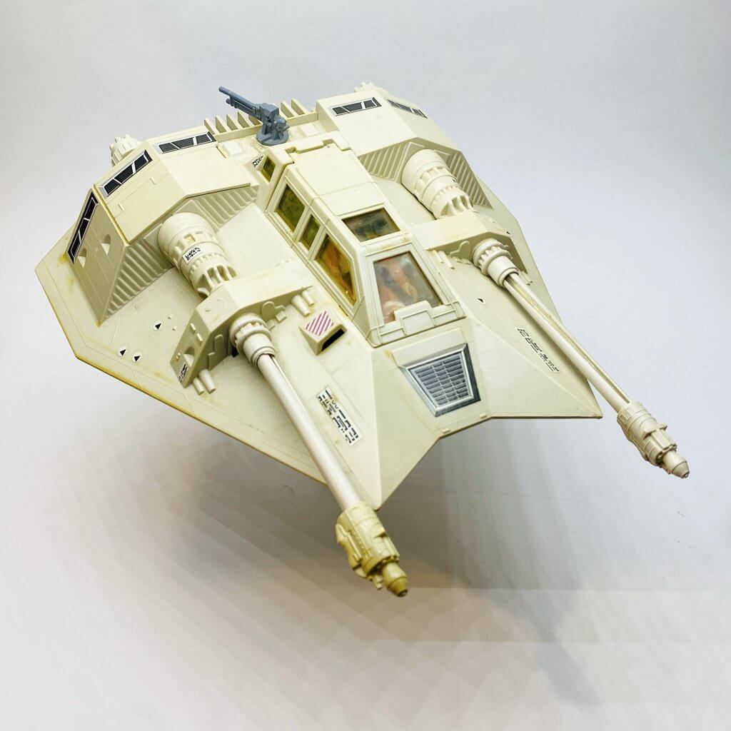 Vaisseau vintage - Snowspeeder Kenner 1980 en vol vue avant